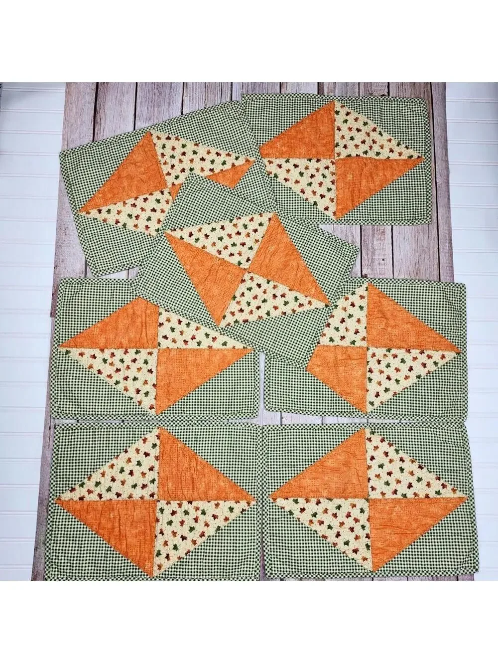 Set of 7 Handmade Fall Harvest Thanksgiving Placemats 16 x 12 Inches
